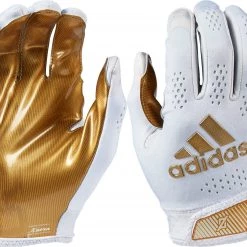 Budget 🛒 adidas adizero 5-Star 11 Adult Football Receiver Gloves White/Metallic Gold 😀 -football Sales Store 215 af1295 whitemetallicgold l mainProductImage FullSize