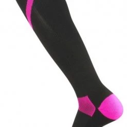 Best Sale ⌛ Twin City Breast Cancer Awareness Over-Calf 🧦 Socks Black/Hot Pink 😀