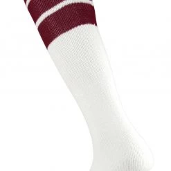 Outlet ⌛ Twin City 16" 3-Stripe Athletic Tube 🧦 Socks - Size Small Black Stripes 💯 -football Sales Store 411 tcspy maroonstripes mainProductImage FullSize