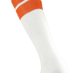 Outlet ⌛ Twin City 16" 3-Stripe Athletic Tube 🧦 Socks - Size Small Black Stripes 💯 -football Sales Store 411 tcspy orangestripes mainProductImage FullSize