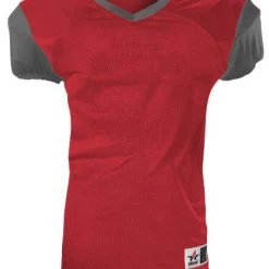 Brand new 😍 Alleson Youth Pro Game Football Jersey Charcoal 🧨 -football Sales Store 429 751y custom scarletcharcoal mainProductImage FullSize