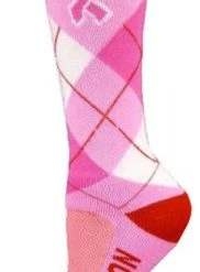 Best Pirce 🎁 Red Lion Ribbon Argyle Crew Adult 🧦 Socks - Sock Size 9-11 Pale Pink ✔️