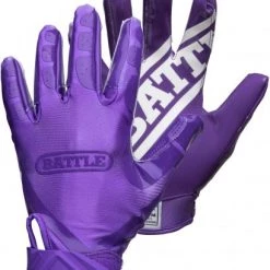Deals π Battle Sports Double Threat Youth Receiver Gloves Purple π€©