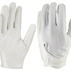 Best Sale ⭐ Nike Vapor Jet 7.0 Adult Football Gloves Grey/White/Metallic Gold 💯 -football Sales Store 966 3503 whiteplatinum l mainProductImage FullSize