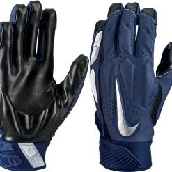 Buy 💯 Nike D-Tack 6.0 Adult Football Lineman Gloves Navy/White/Chrome 🌟 -football Sales Store 966 nfg21 navywhitechrome l mainProductImage FullSize