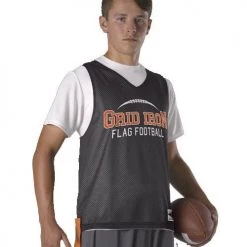 Best Sale βοΈ Alleson Swift Adult/Youth Custom Reversible Flag Football Jersey with Flags Pink/Charcoal β¨