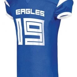 Cheap ⌛ Augusta Youth/Adult Slant Custom Football Jersey Columbia/White 🤩