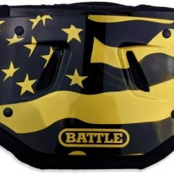 Deals 🤩 Battle American Flag 2.0 Chrome Adult Football Back Plate - Gold 👍