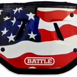 Promo 🎁 Battle American Flag 2.0 Chrome Adult Football Back Plate - Red/White/Blue ⌛