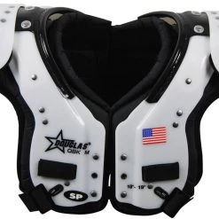Promo 🛒 Douglas SP QBK Adult Football Shoulder Pads - QB / WR / DB White/Black 💯